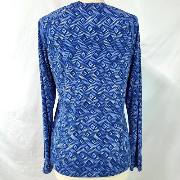 J. MCLAUGHLIN Jana Top Modal Blue Geometric Print Long Sleeve Pullover Stretch M - Picture 5 of 7